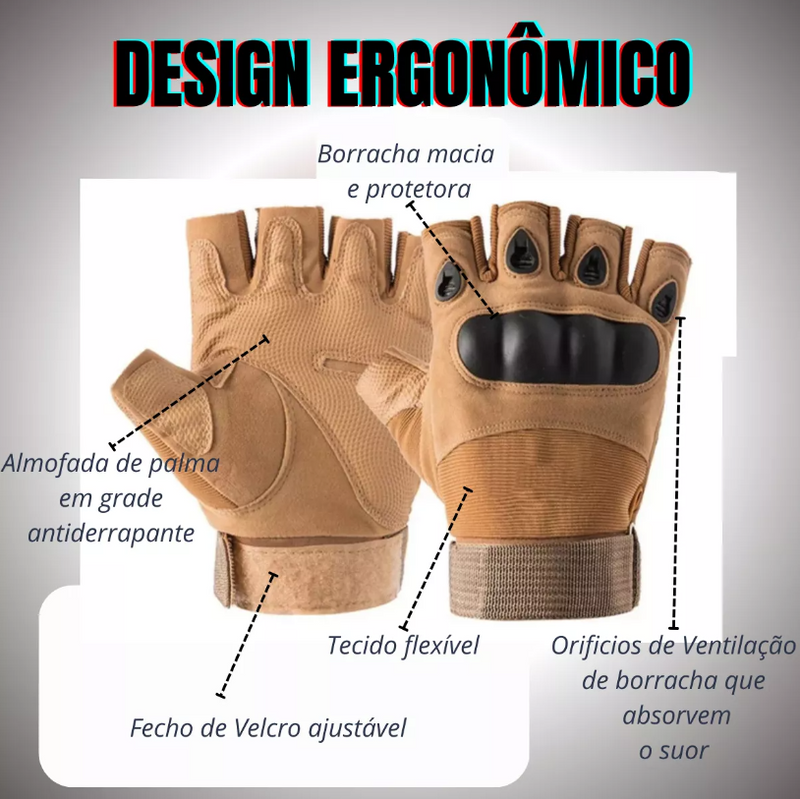 Luvas de Esporte ao ar livre motocicleta montanhismo Airsoft Tática Meio Dedo Paintball Militar