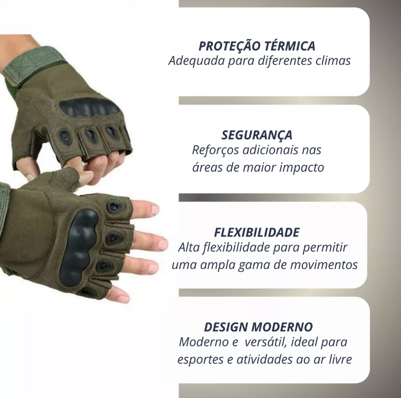 Luvas de Esporte ao ar livre motocicleta montanhismo Airsoft Tática Meio Dedo Paintball Militar