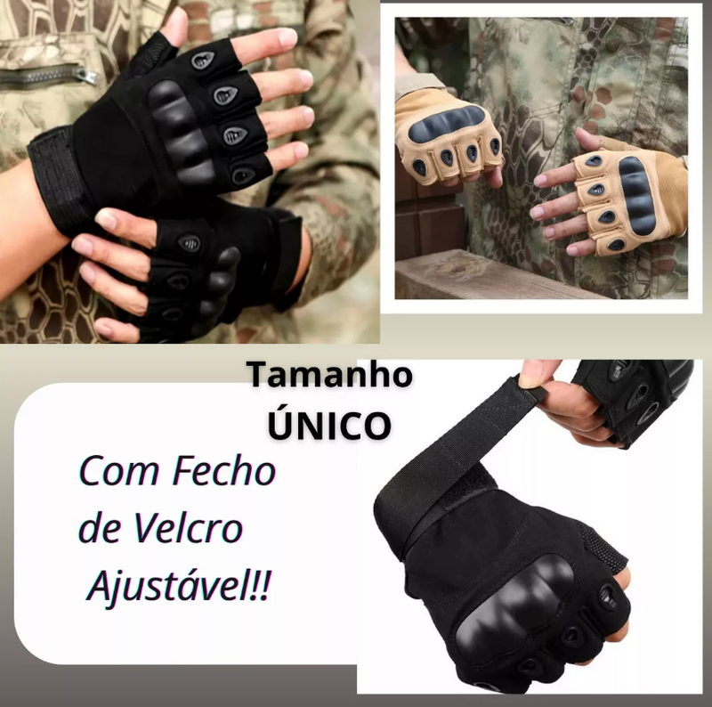 Luvas de Esporte ao ar livre motocicleta montanhismo Airsoft Tática Meio Dedo Paintball Militar